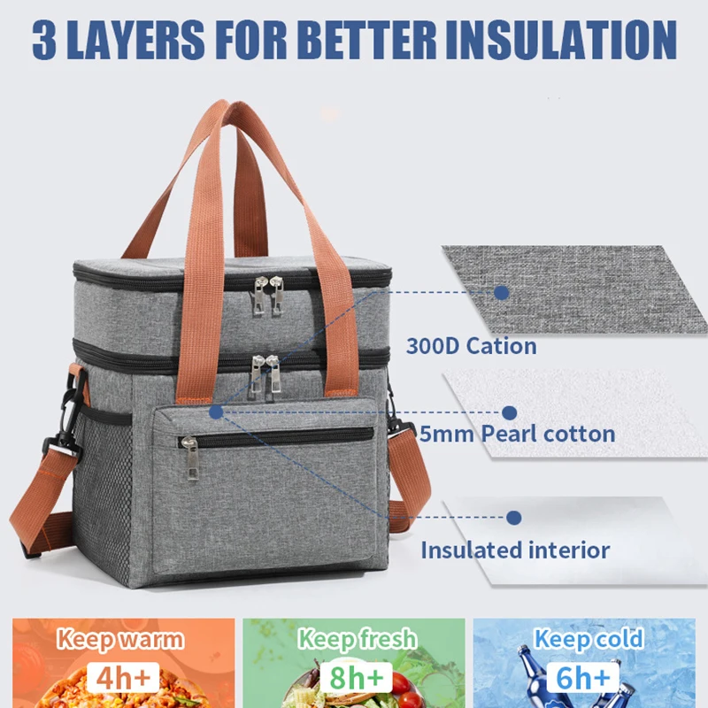 Thermal Lunch Bag Double Layer - Food Storage Keep Warm ulasan dan harga