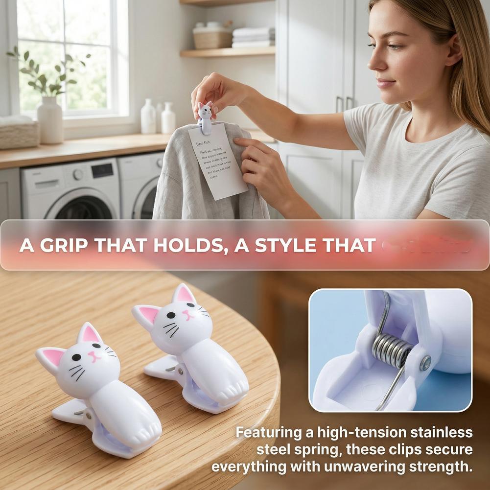 Cute Cat Shaped Bag Clips Reus - Food Storage Reusable Bags ulasan dan harga