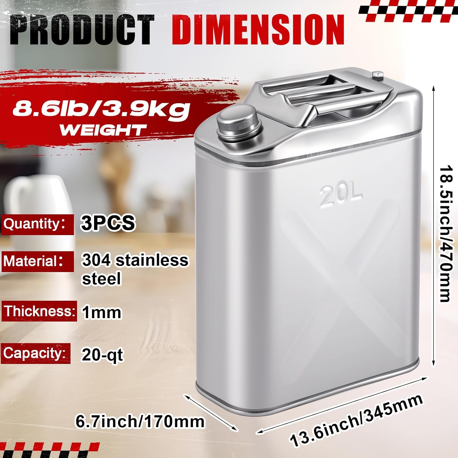 3 Pcs Five Gallon 304 Stainles - Food Storage Guide ulasan dan harga