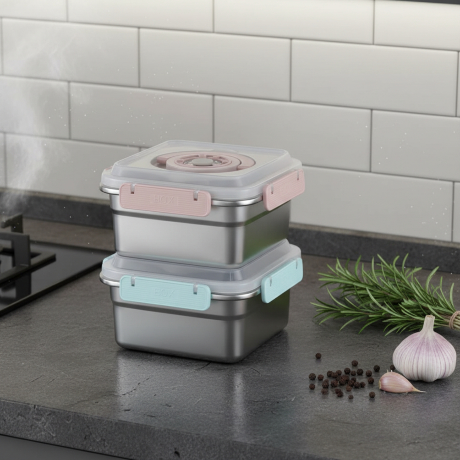 3 Pieces Stainless Steel Food  - Food Storage Safe ulasan dan harga