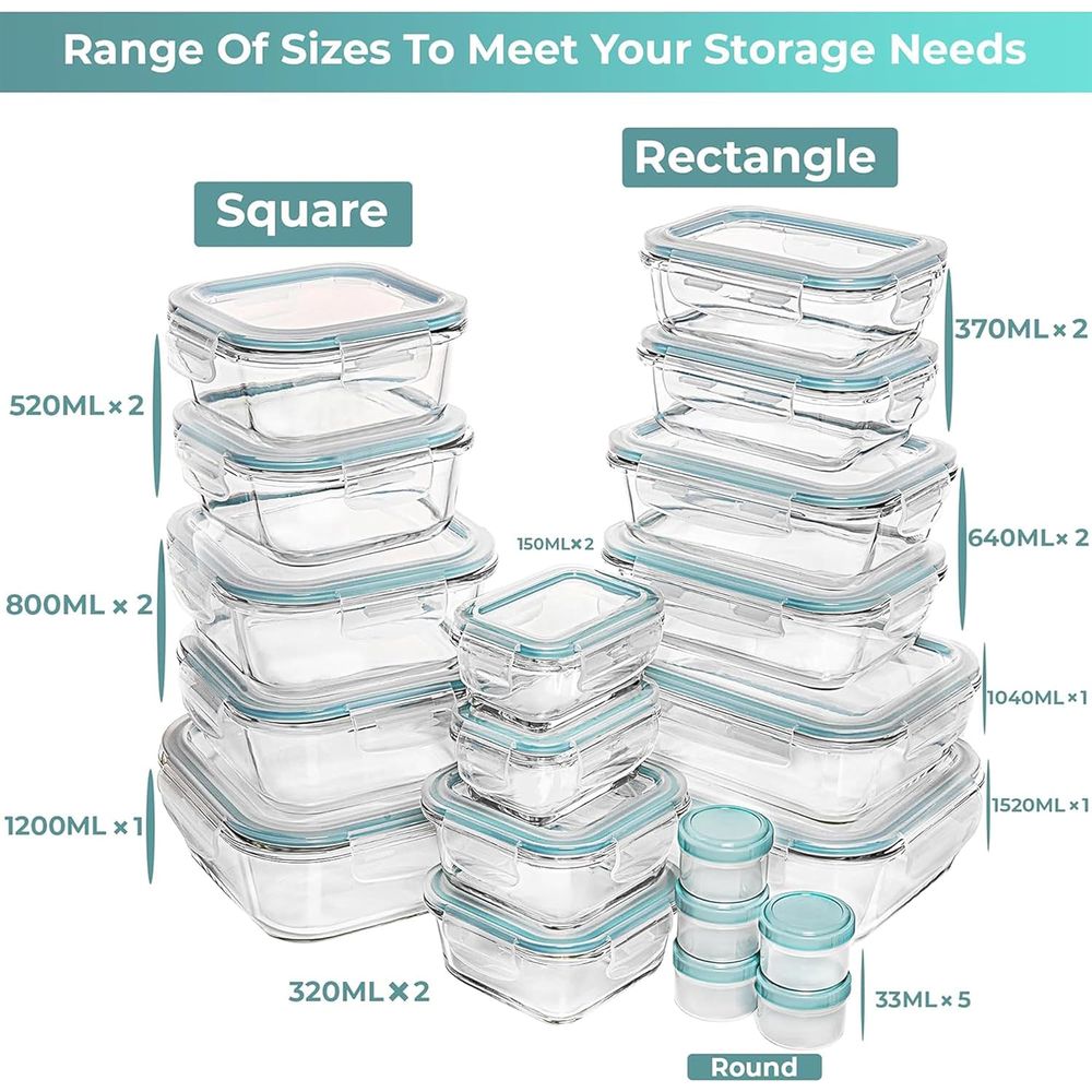 Pc Set Glass Food Storage Cont - Set Food Storage ulasan dan harga