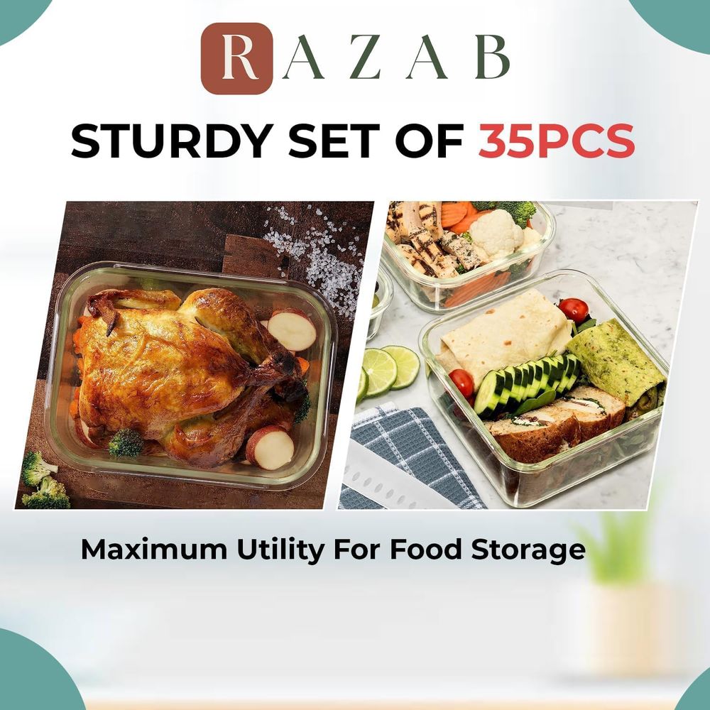Pc Set Glass Food Storage Cont - Set Food Storage ulasan dan harga