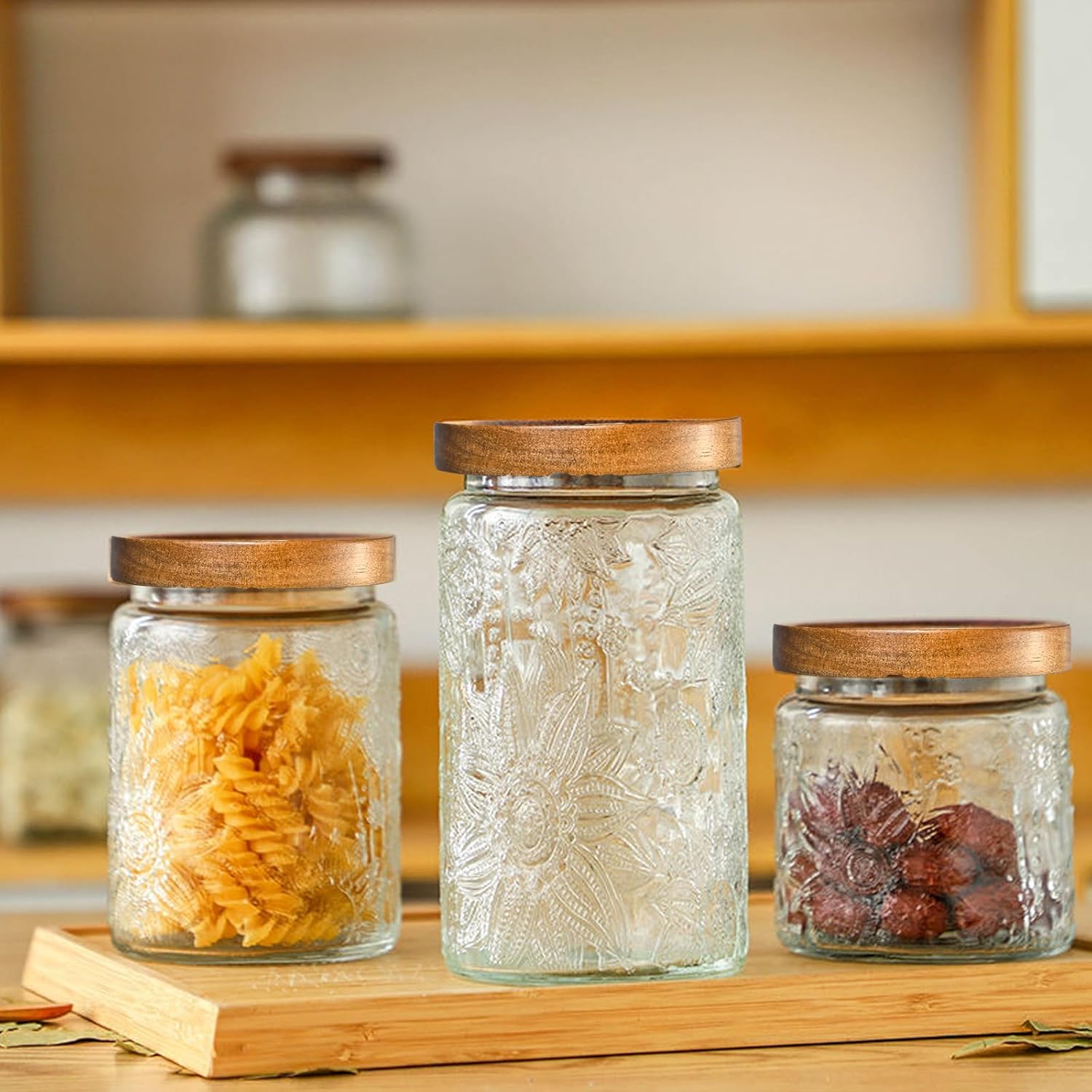 24oz Vintage Glass Jar with Ai - Airtight Cereal Jar ulasan dan harga