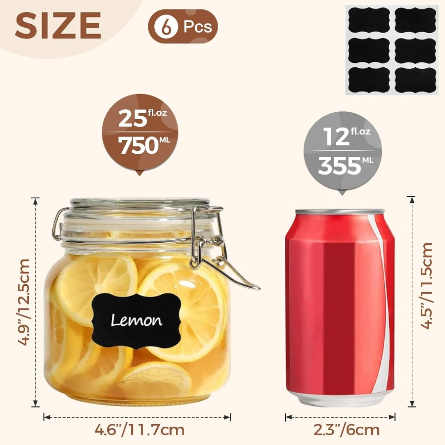 25oz Airtight Glass Canisters  - Airtight Cereal Jar ulasan dan harga