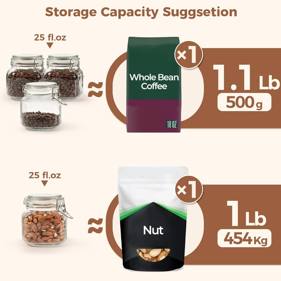 25oz Airtight Glass Canisters  - Airtight Cereal Jar ulasan dan harga