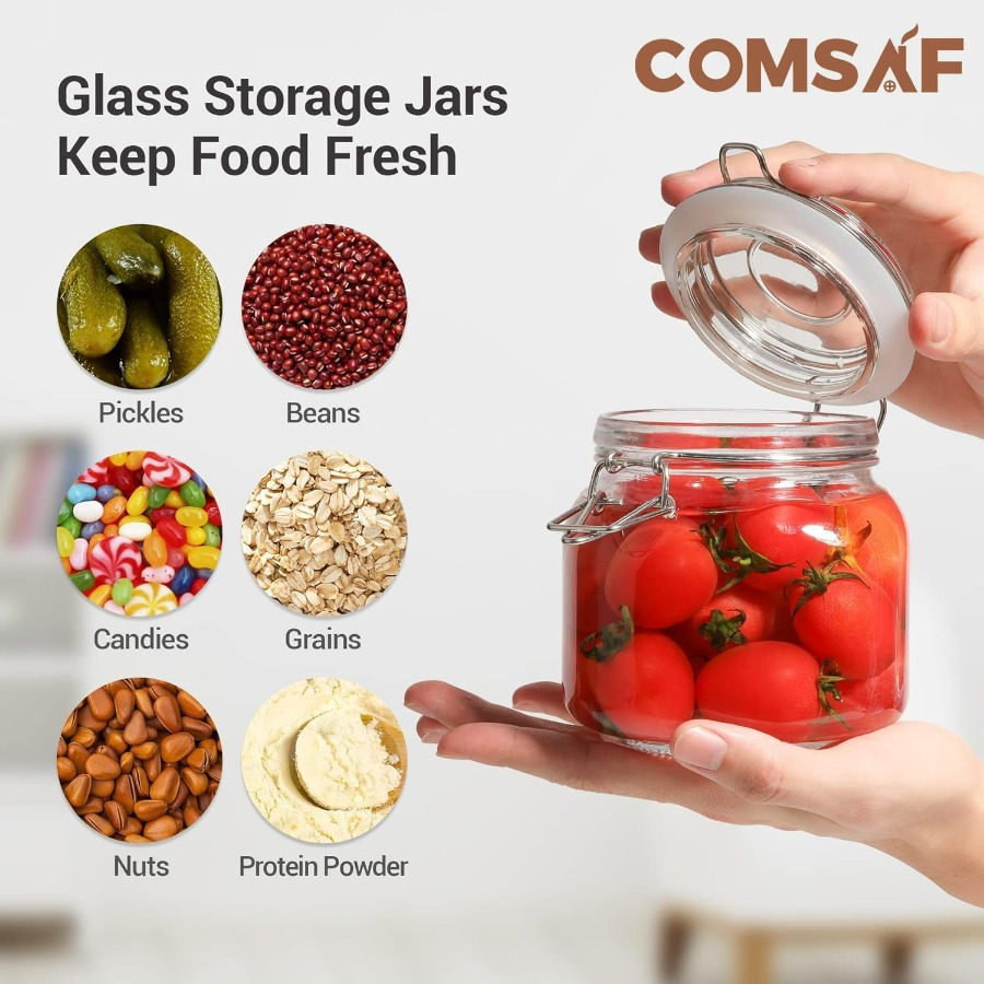 25oz Airtight Glass Canisters  - Airtight Cereal Jar ulasan dan harga