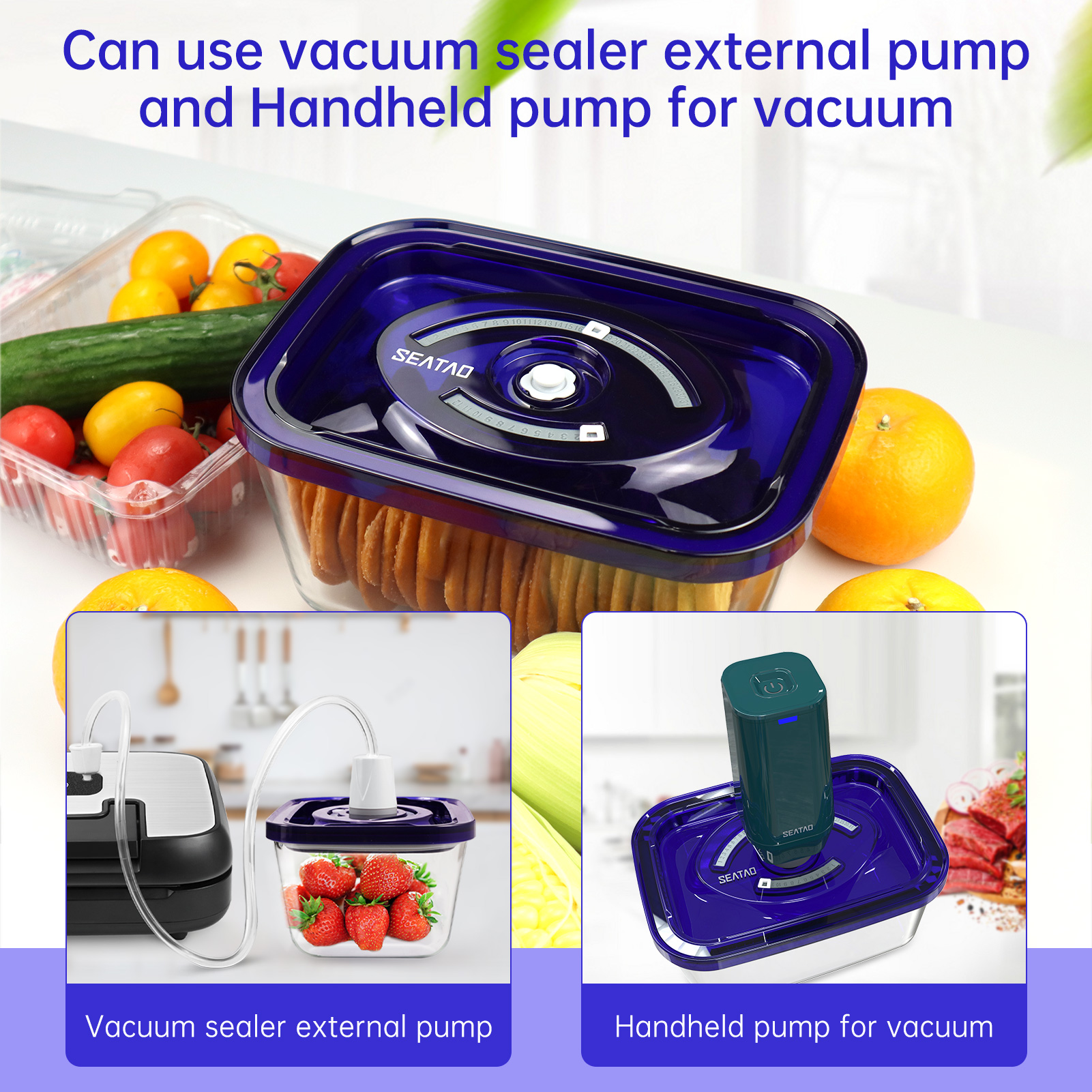 SEATAO Glass Food Storage Cont - Food Storage Vacuum ulasan dan harga