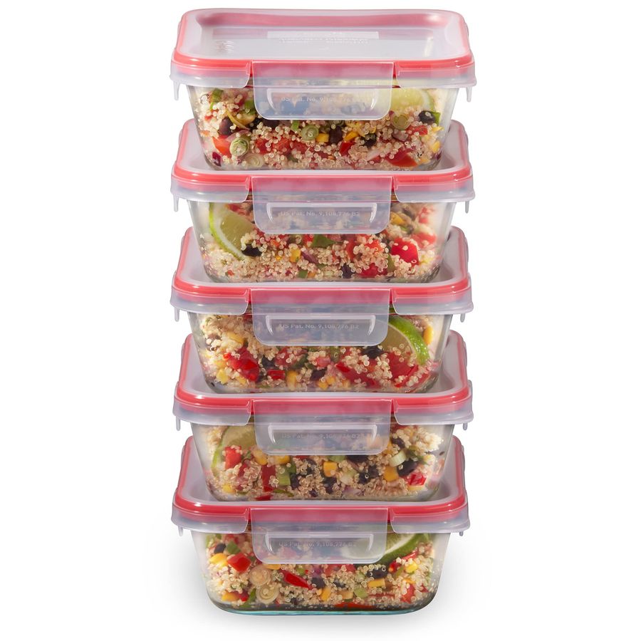 Freshlock 5Pack, 4 Cup Glass F - Food Storage Prep Containers ulasan dan harga