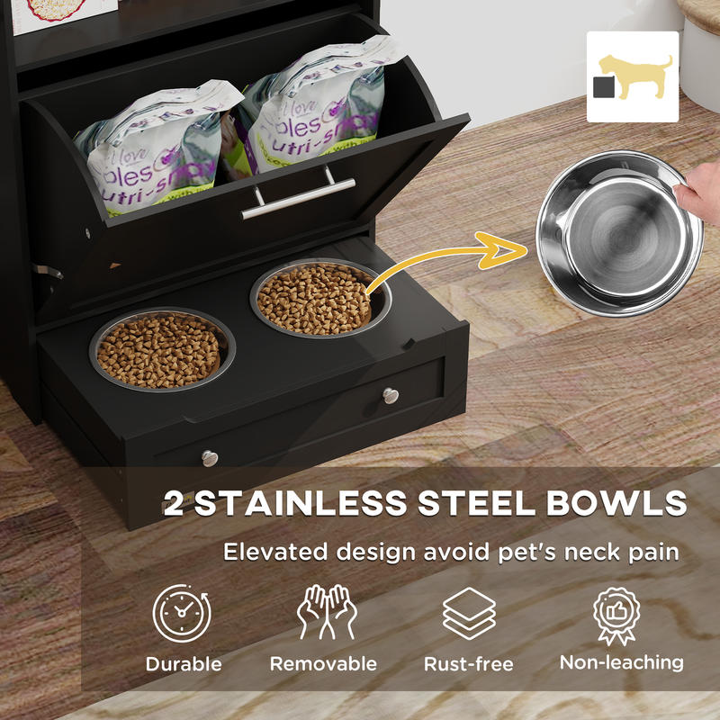 PawHut Pet Feeder Station Stor - Food Storage In Cabinets ulasan dan harga