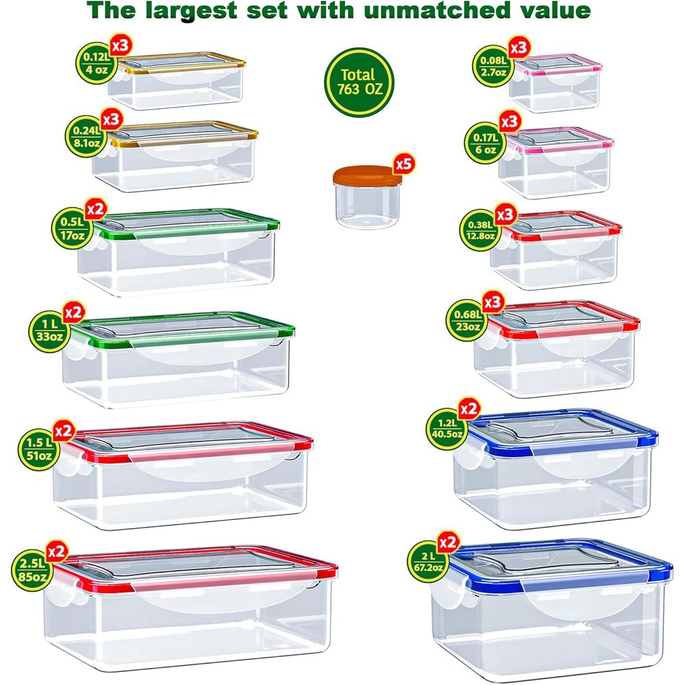 70 Pcs Large Food Storage Cont - Set Food Storage ulasan dan harga