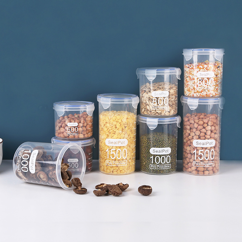 1-4PCS Sealed Jars With Scale  - Airtight Cereal Jar ulasan dan harga