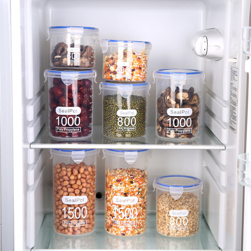 1-4PCS Sealed Jars With Scale  - Airtight Cereal Jar ulasan dan harga