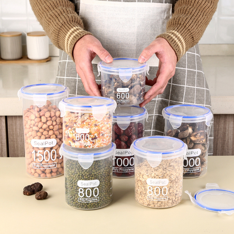 1-4PCS Sealed Jars With Scale  - Airtight Cereal Jar ulasan dan harga